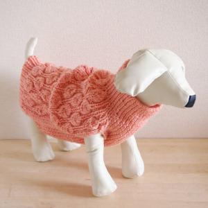 アラン模様のワンちゃんセーター　小型犬　M〜Lサイズ【再版可能】